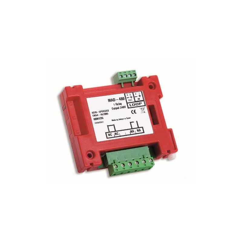 MAD-481 Módulo analógico de 1 salida de relé libre de tensión de 240 Vac y 5A con aislador incorporado que proporciona un contac