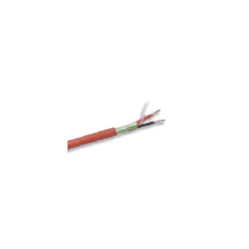 CBD-K2A Cable manguera rojo/negro de 2 x 1,5 mm². Trenzado y apantallado, de muy baja capacidad, libre de halógenos. Se suminist