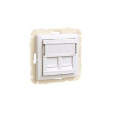 TAPA C/SOPORTE P/DOS CONECTORES RJ45 BLANCO