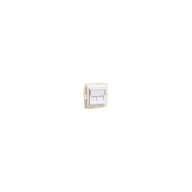 TAPA C/SOPORTE P/DOS CONECTORES RJ45 BLANCO